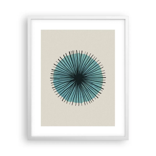 Plakát v bílém rámu - Zářící modrá - 40x50 cm