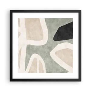 Plakát v černém rámu - Kompozice s černým motivem - 40x40 cm
