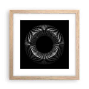 Plakát v rámu světlý dub - Černé slunce - 30x30 cm