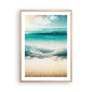 Plakát v rámu světlý dub - Klid oceánu - 50x70 cm