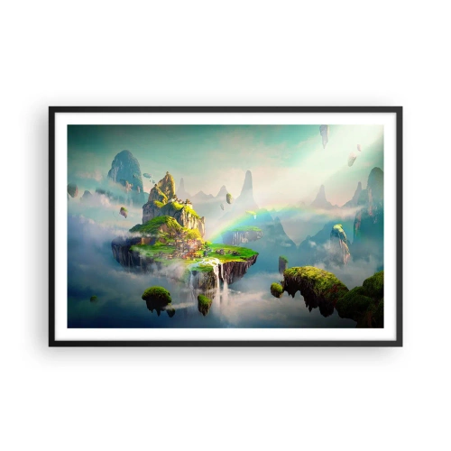 Plakát v černém rámu - Uprostřed nebe - šťastné ostrovy - 91x61 cm