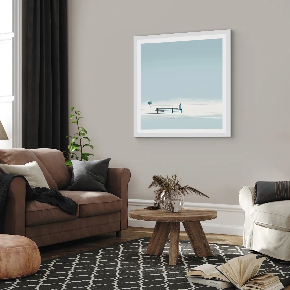 Plakát v bílém rámu - Ano, čekám. - 50x50 cm