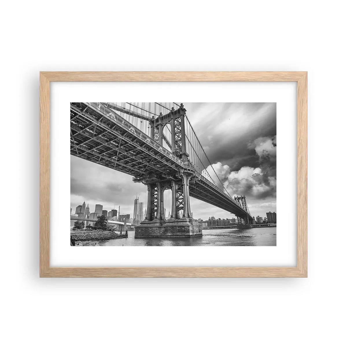 Plakát v rámu světlý dub - Do srdce města - 40x30 cm