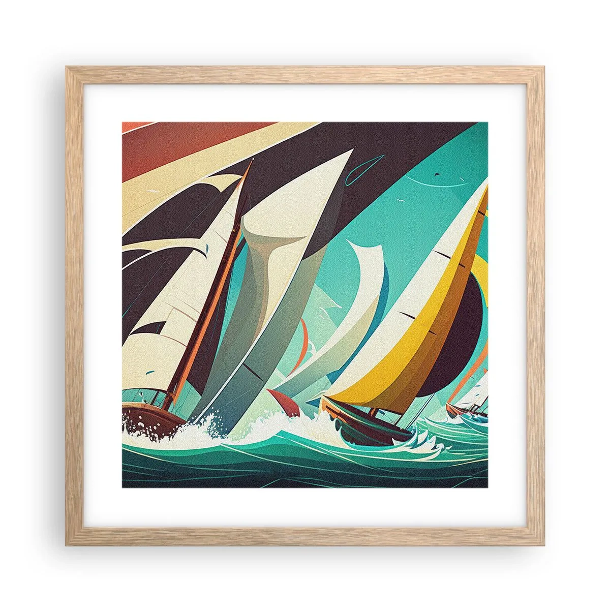 Plakát v rámu světlý dub - Jak vycházet s živly - 40x40 cm