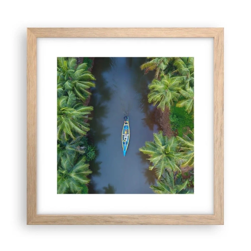 Plakát v rámu světlý dub - Na tropické stezce - 30x30 cm
