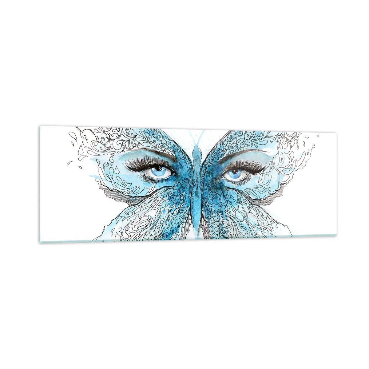 Obraz na skle - Sýkora modřinka eros - 90x30 cm