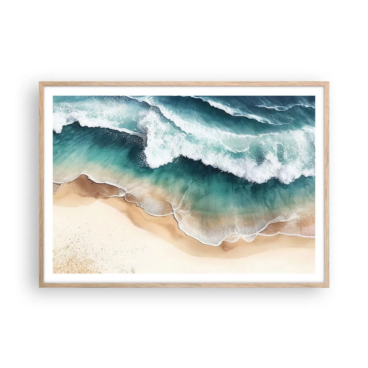 Plakát v rámu světlý dub - Odvěké setkání - 100x70 cm