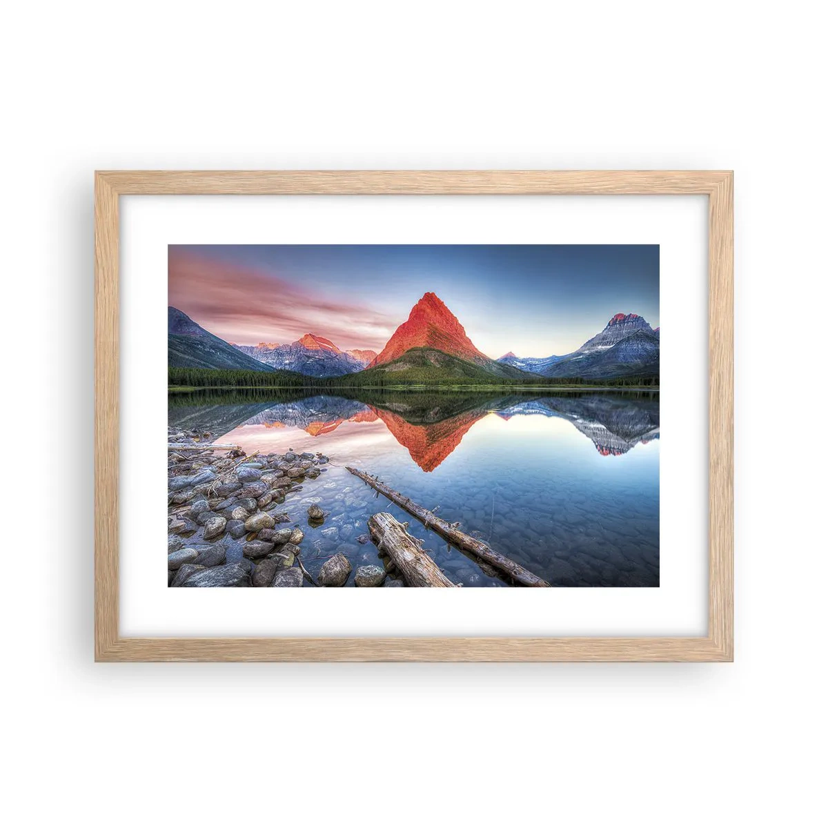 Plakát v rámu světlý dub - Teplo a chlad - 40x30 cm