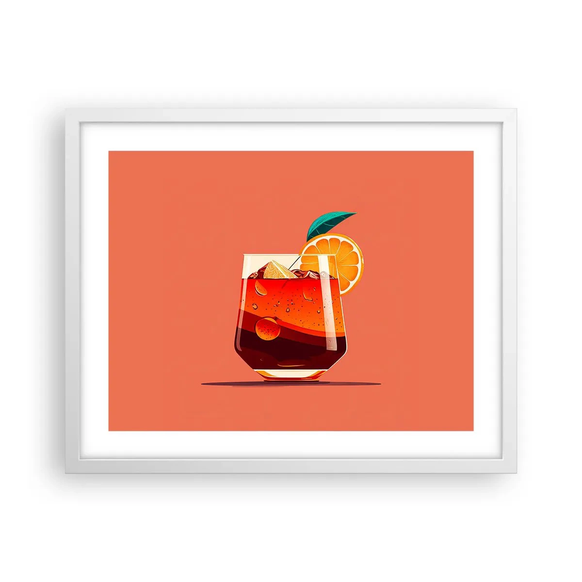 Plakát v bílém rámu - Letní osvěžení - 50x40 cm