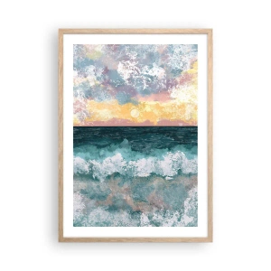 Plakát v rámu světlý dub - Voda, světlo, vzduch - 50x70 cm