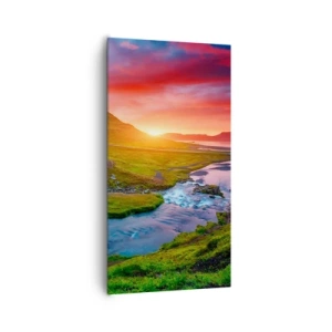 Obraz na plátně - Island - oheň a voda - 65x120 cm