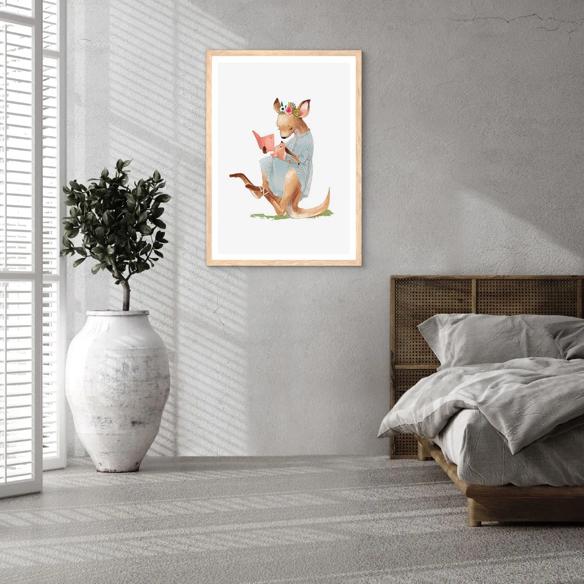Plakát v rámu světlý dub - Přečti mi, mami - 50x70 cm