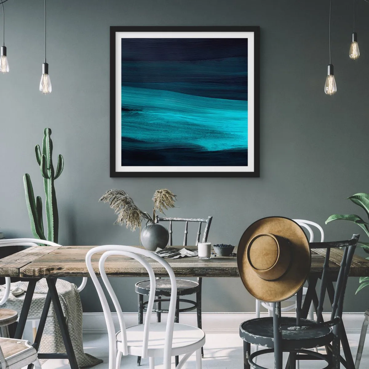 Plakát v černém rámu - Pluj s proudem - 40x40 cm