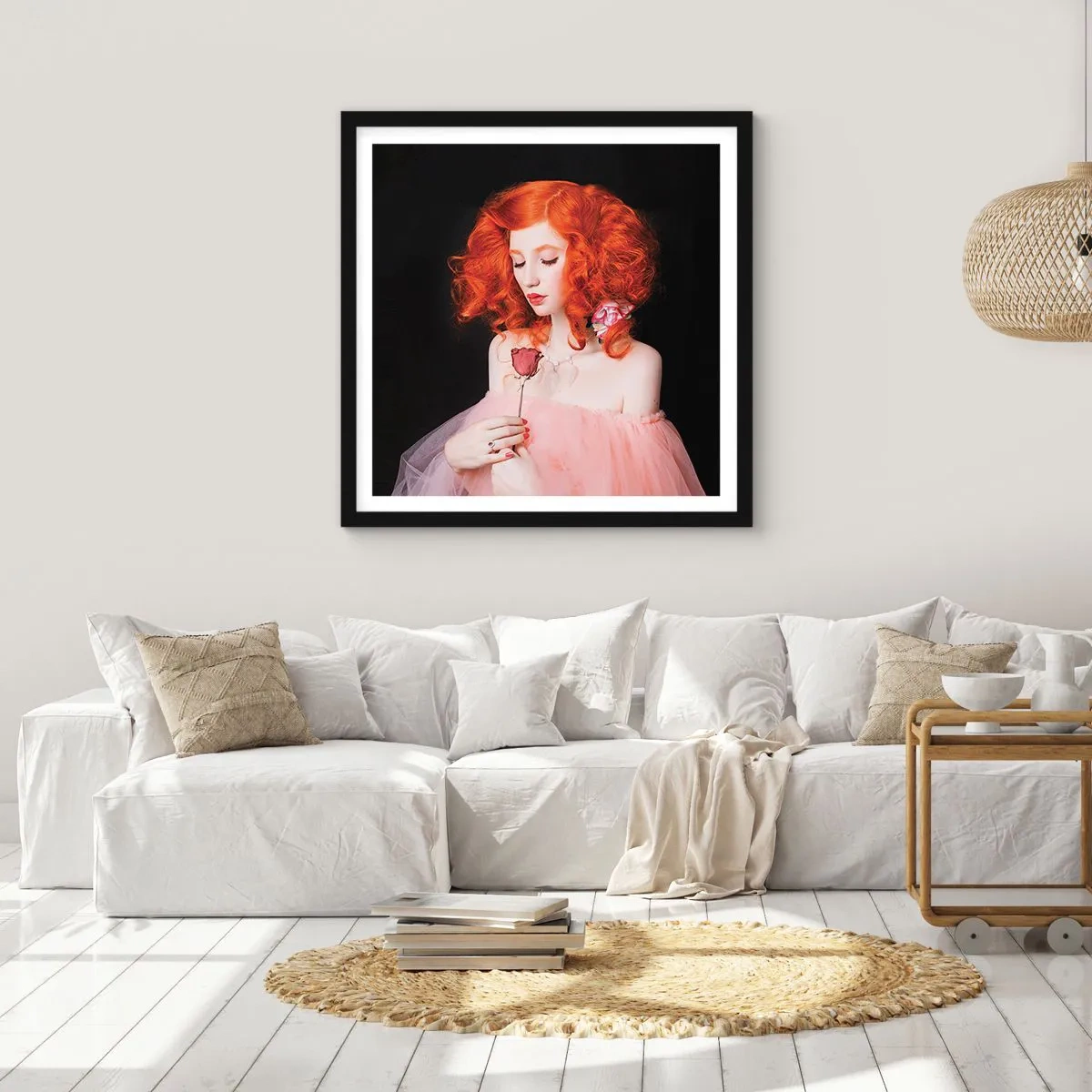 Plakát v černém rámu - V barokním stylu - 60x60 cm