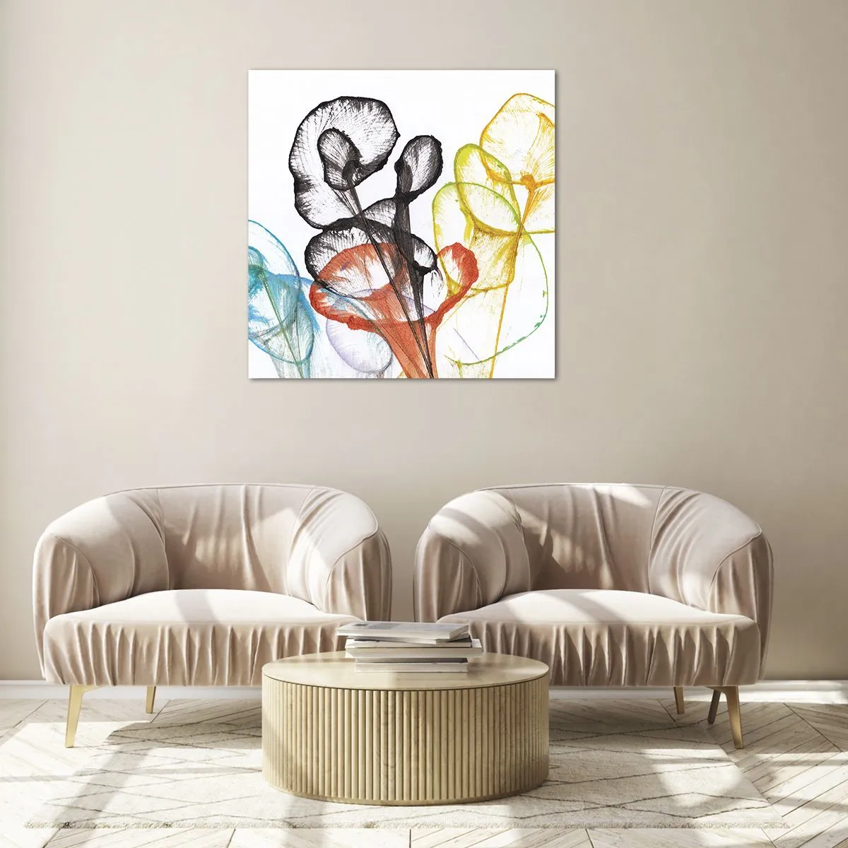 Obraz na skle - Květiny s duší - 40x40 cm