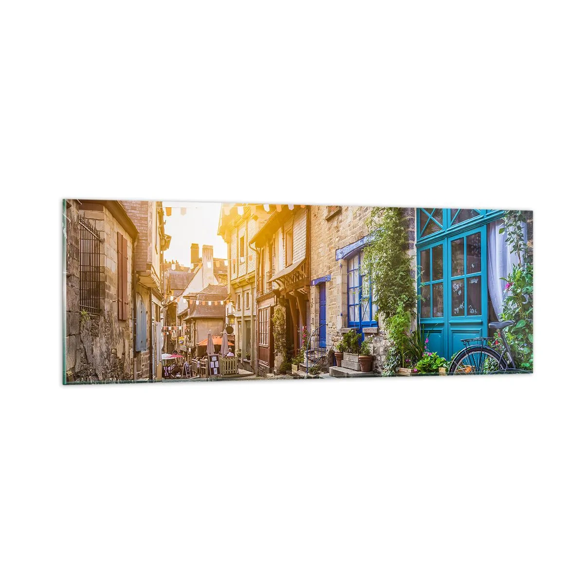 Obraz na skle - Bílý duch městečka - 90x30 cm