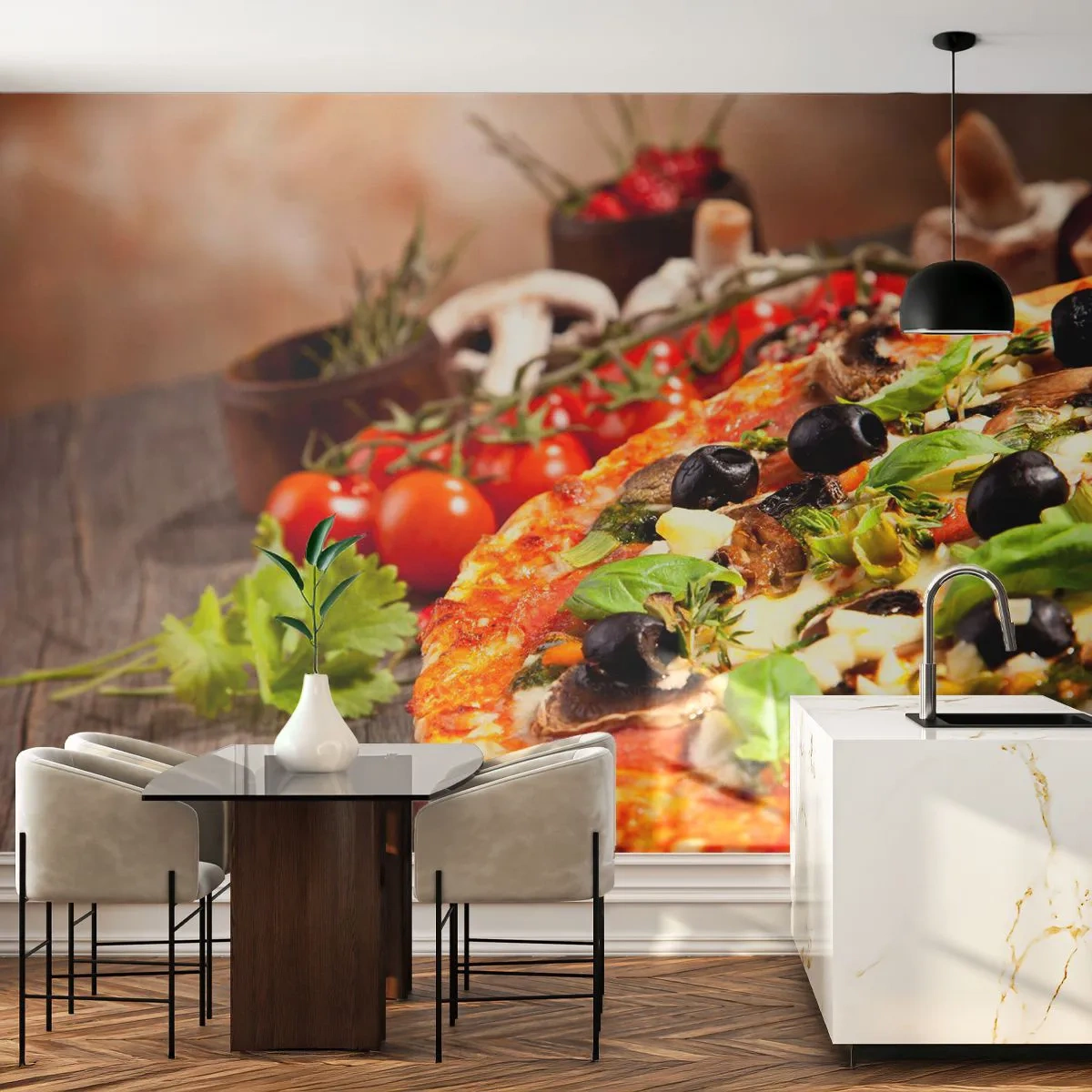 Fototapeta Premium Sand - Z telurických složek - Gastronomie, Pizza, Itálie - 250x175 cm
