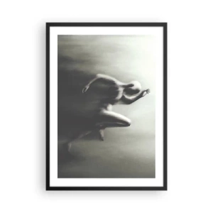 Plakát v černém rámu - Abstraktní postava v pohybu v monochromatických tónech. - 50x70cm - Nezastavitelný - Moderní nástěnná dekorace do obývacího pokoje a ložnice ARTTOR