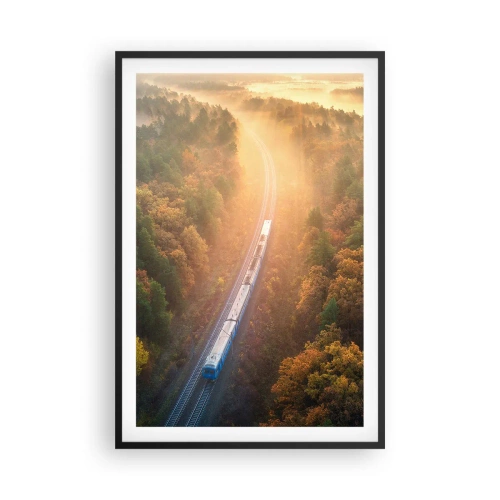 Plakát v černém rámu - Podzimní cesta - 61x91 cm