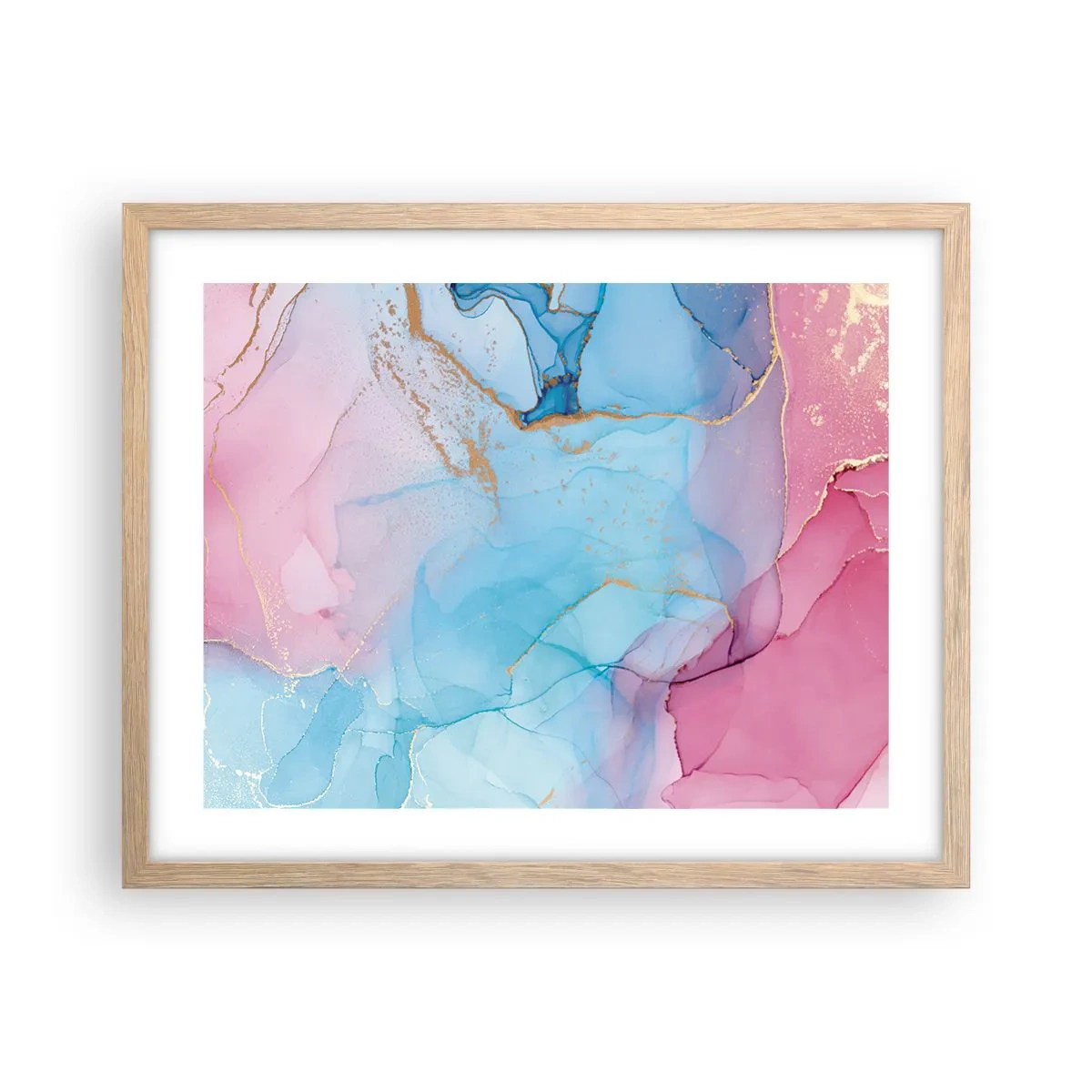 Plakát v rámu světlý dub - Setkávání a prolínání - 50x40 cm