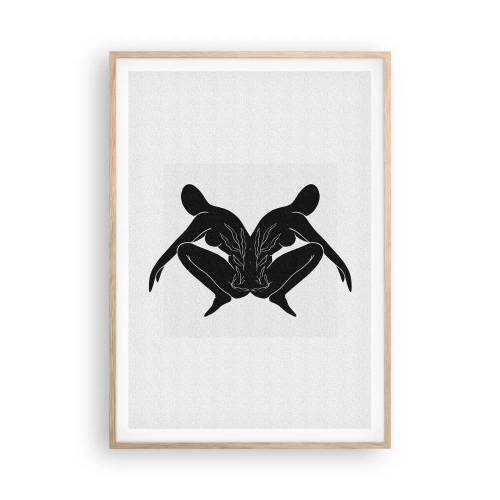 Plakát v rámu světlý dub - Společná duše - 70x100 cm