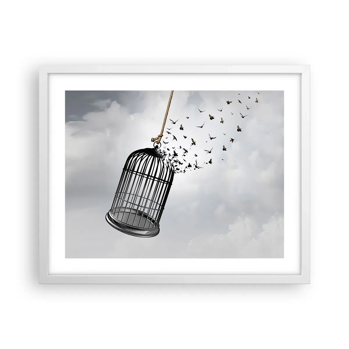 Plakát v bílém rámu - Víra… naděje… svoboda! - 50x40 cm