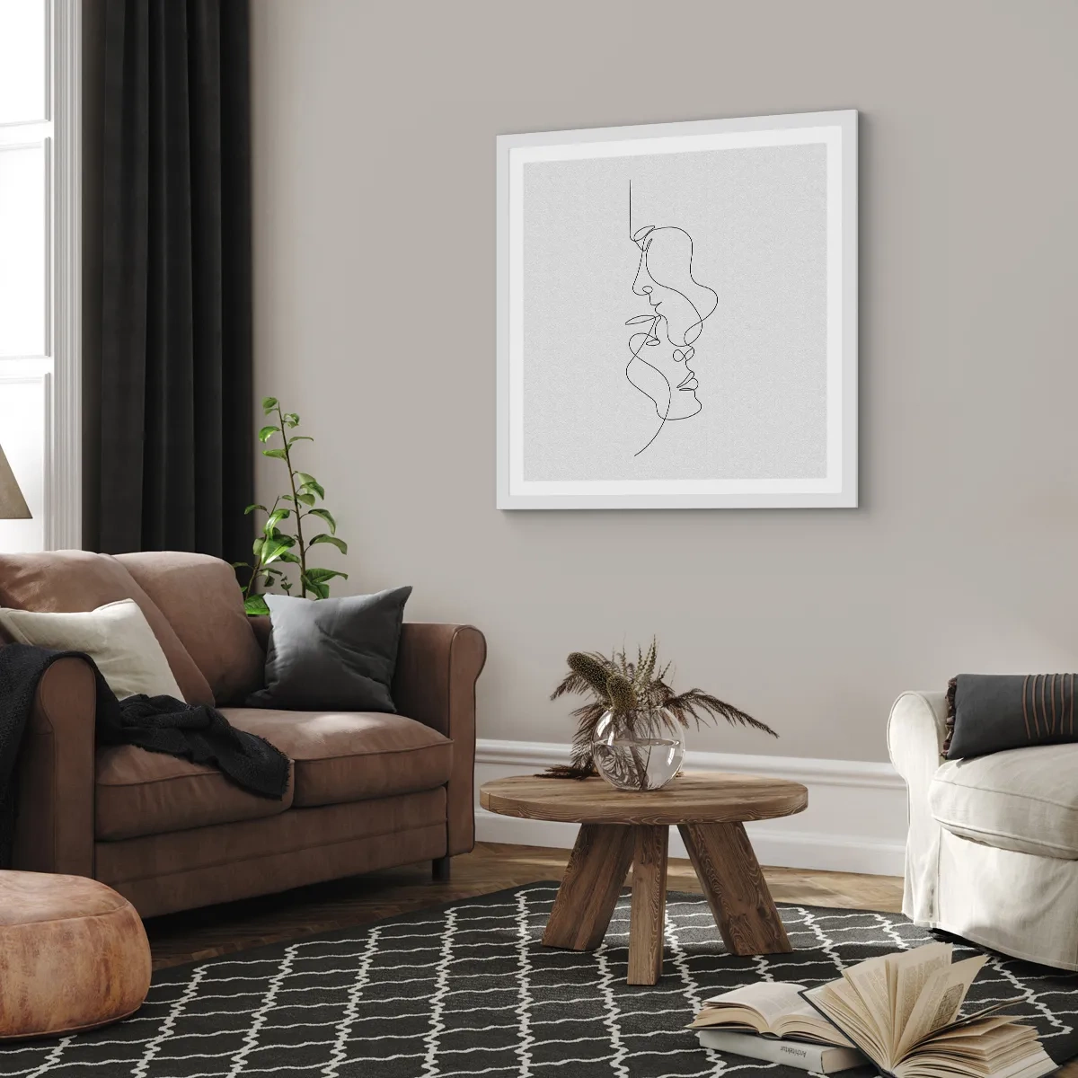 Plakát v bílém rámu - Žár vášnivých tužeb - 40x40 cm