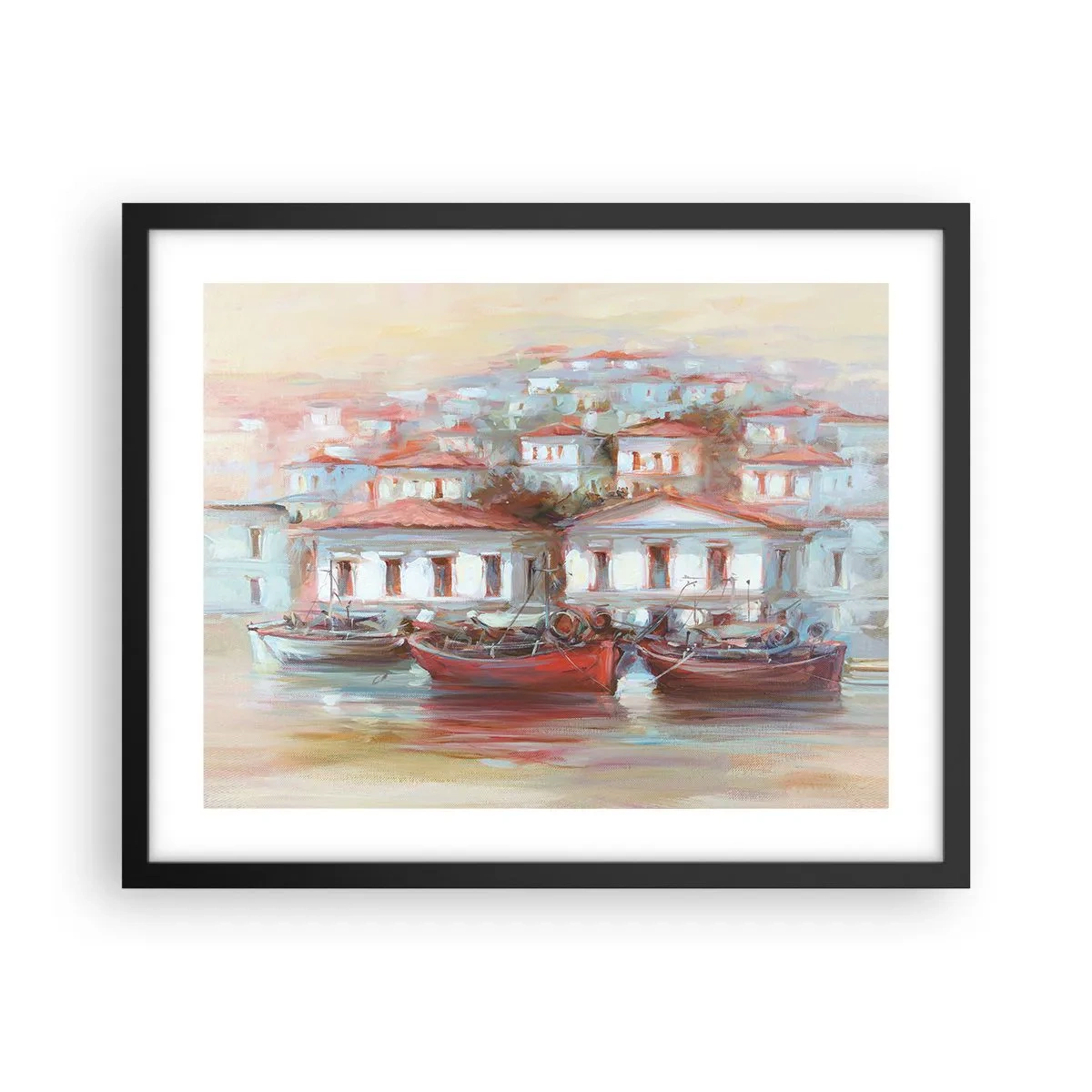 Plakát v černém rámu - Šťastné městečko - 50x40 cm