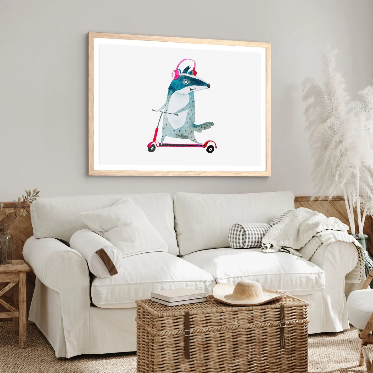 Plakát v rámu světlý dub - Jezevčí radosti - 100x70 cm