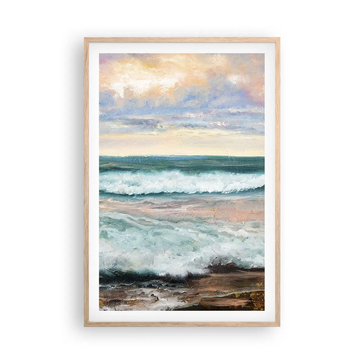 Plakát v rámu světlý dub - Tady uhladíš duši - 61x91 cm