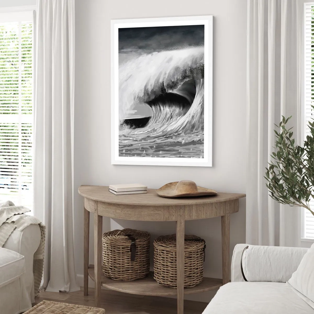 Plakát v bílém rámu - Hněv oceánu - 61x91 cm