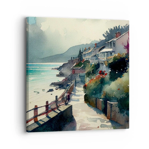 Obraz na plátně - Středomořské městečko - 30x30 cm