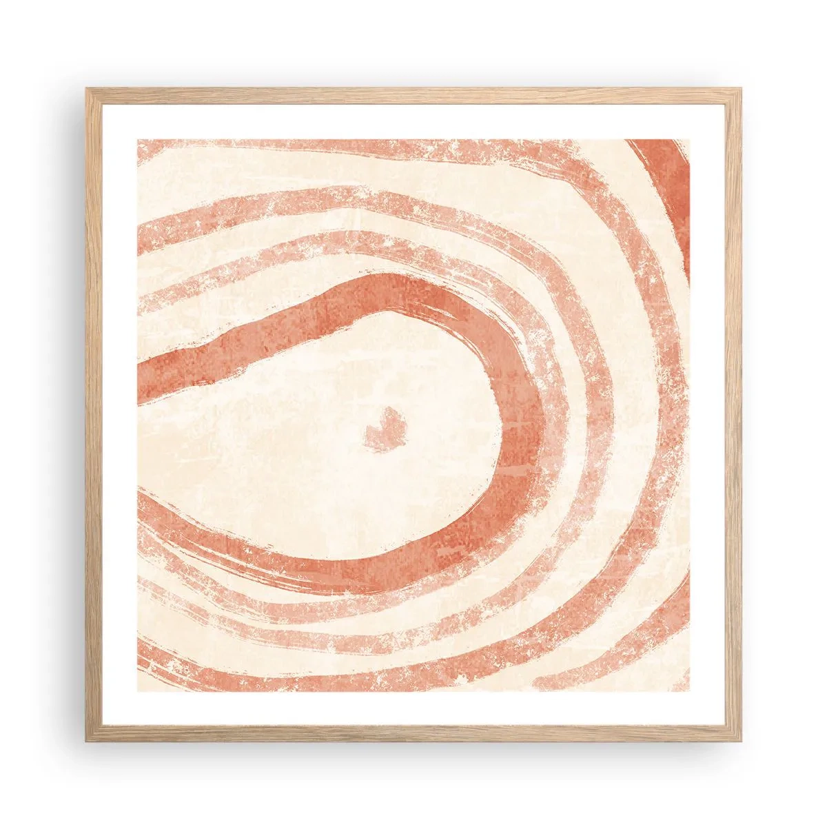 Plakát v rámu světlý dub - Korálové kruhy – kompozice - 60x60 cm