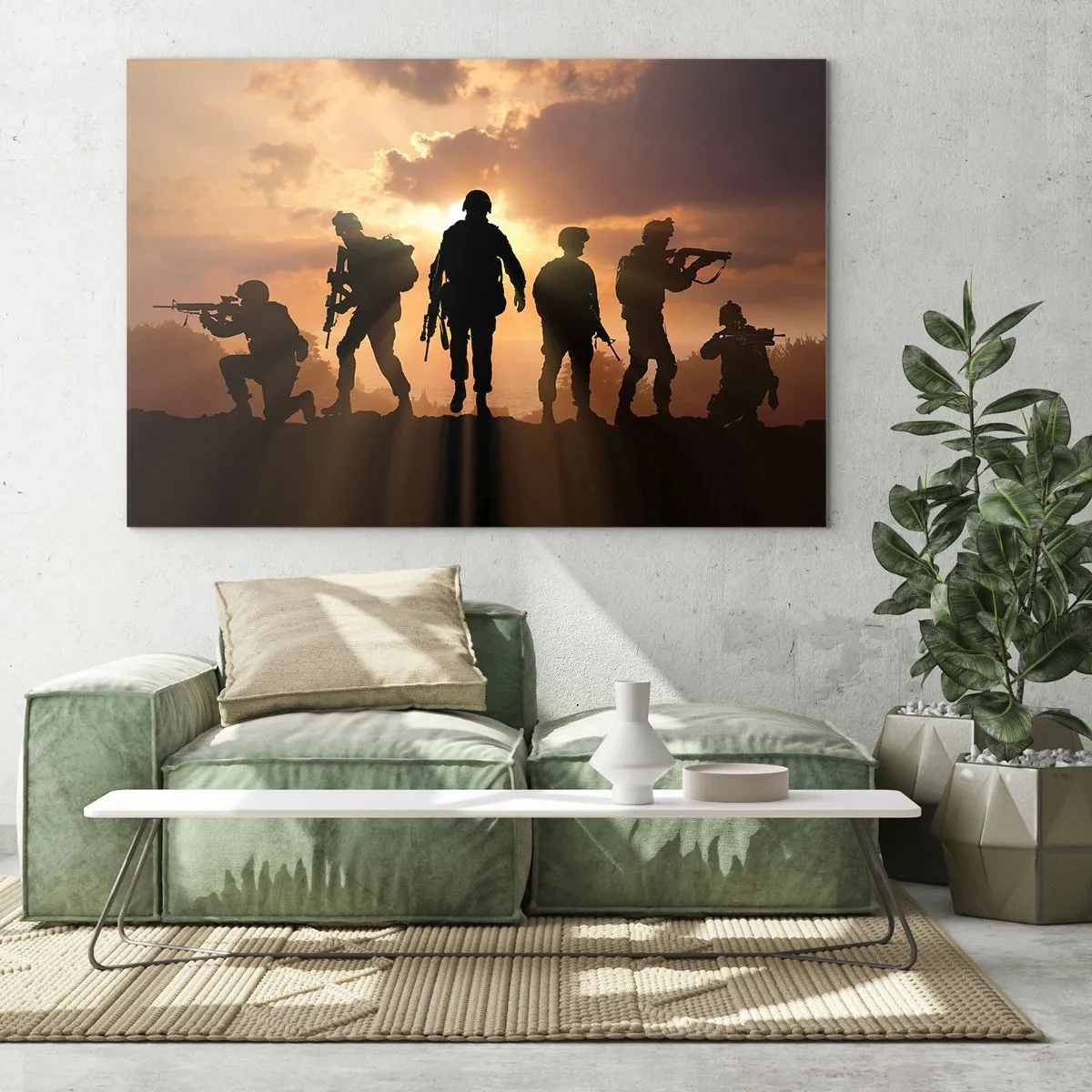 Obraz na skle - Bratři ve zbrani - 70x50cm - Brothers in arms - Moderní nástěnná dekorace do obývacího pokoje a ložnice ARTTOR