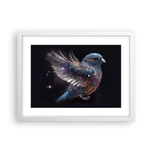 Plakát v bílém rámu - Diamantový vrabec - 40x30 cm