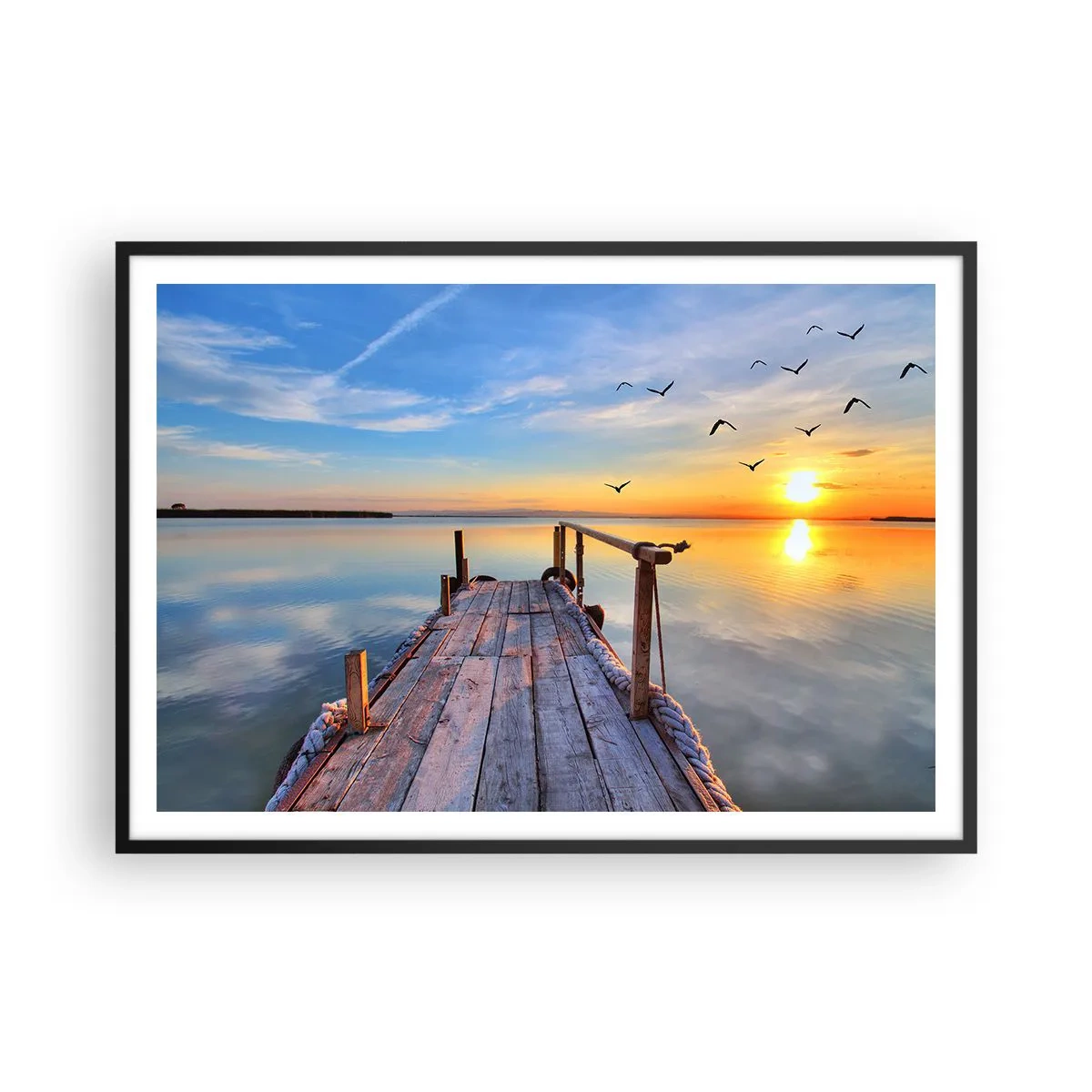 Plakát v černém rámu - Jít před sebe směrem ke slunci - 100x70 cm