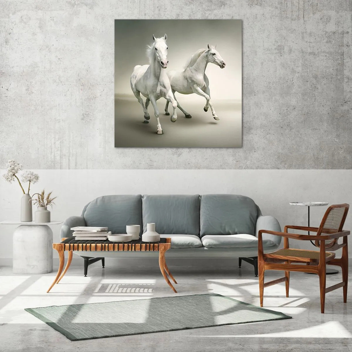 Obraz na skle - White power! - 70x70 cm