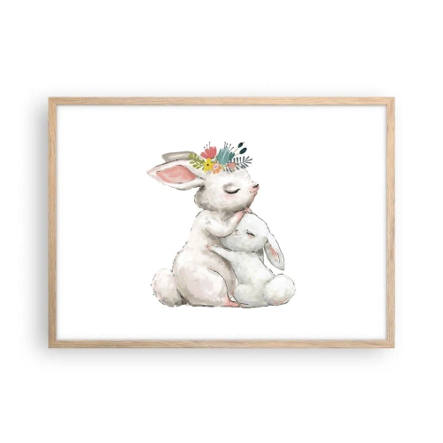 Plakát v rámu světlý dub - Nejlepší je u mámy - 70x50 cm