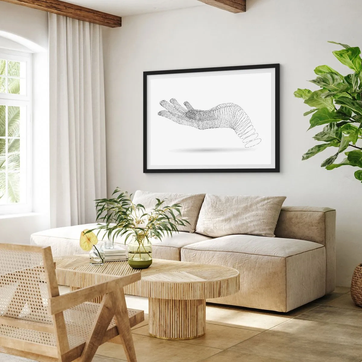 Plakát v černém rámu - Pružná ruka - 70x50 cm