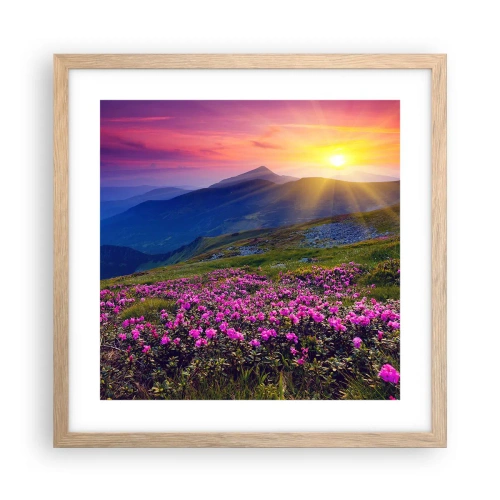 Plakát v rámu světlý dub - …A kolem voní kosodřevina a voní byliny - 40x40 cm