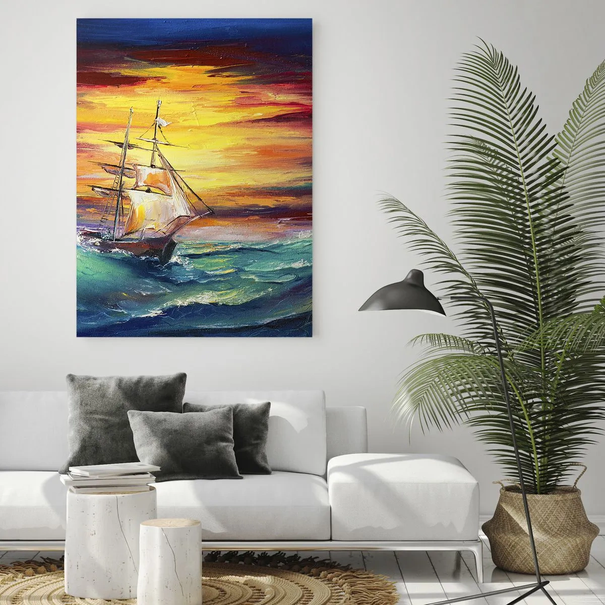 Obraz na skle - Statečně proti vlnám - 50x70 cm