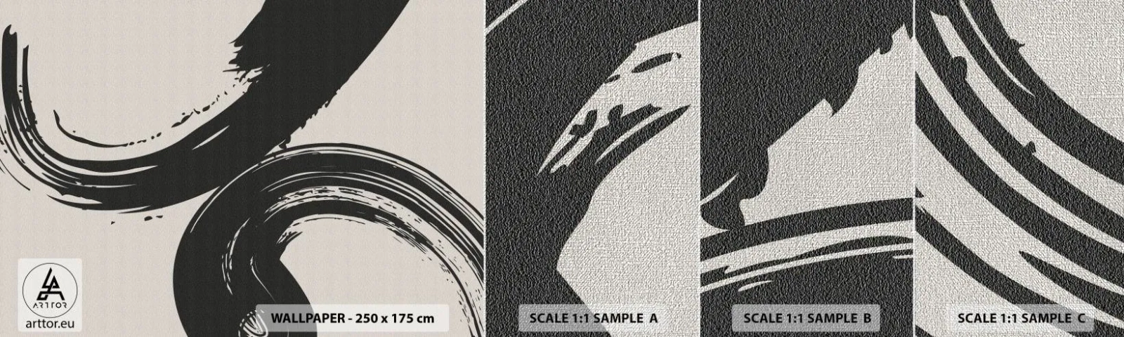 Vzor Fototapety Premium Canvas - Rozmáchle a dokola - Kus, Štětec, Minimalismus - 100x30 cm