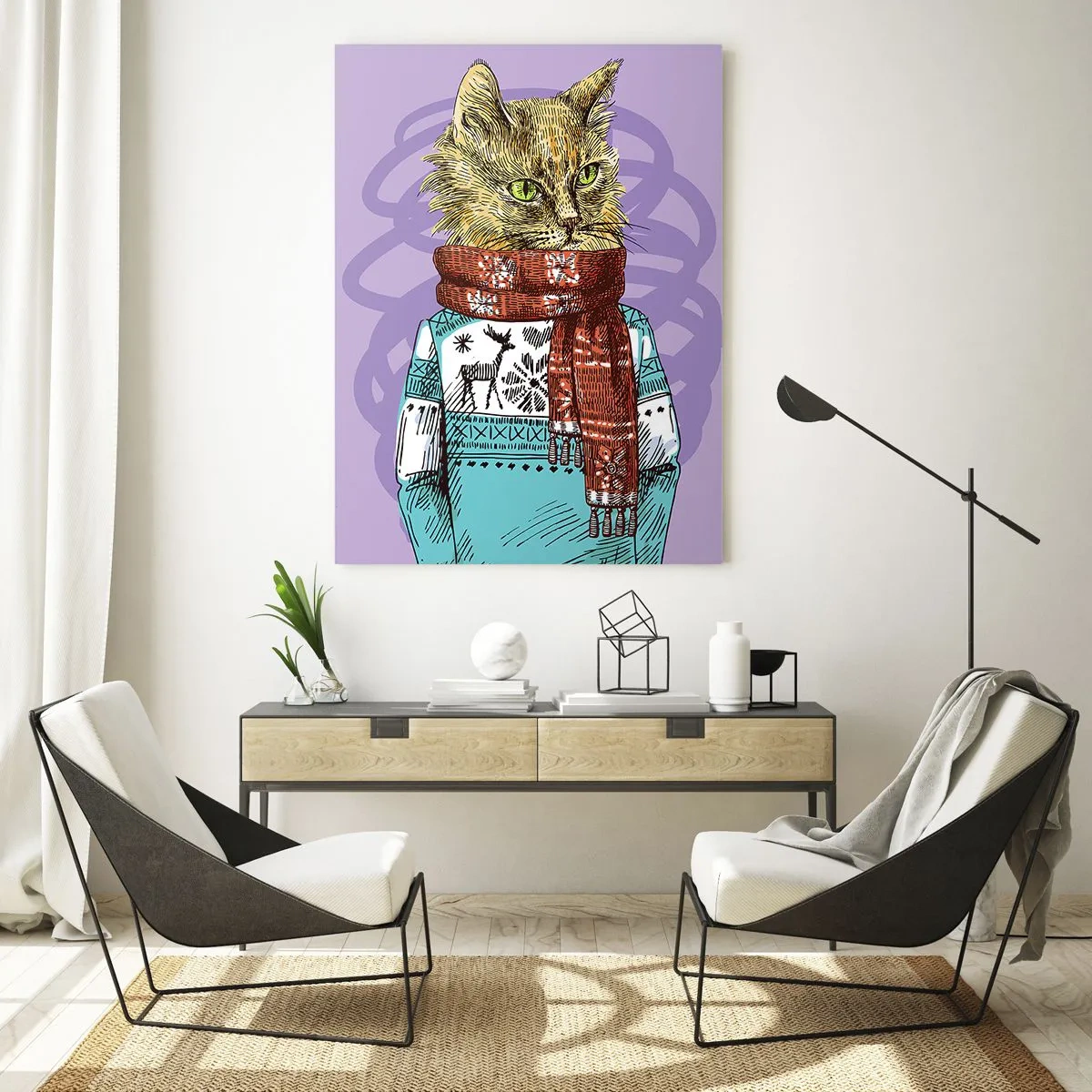 Obraz na skle - Kočka nejenom v botách - 50x70 cm