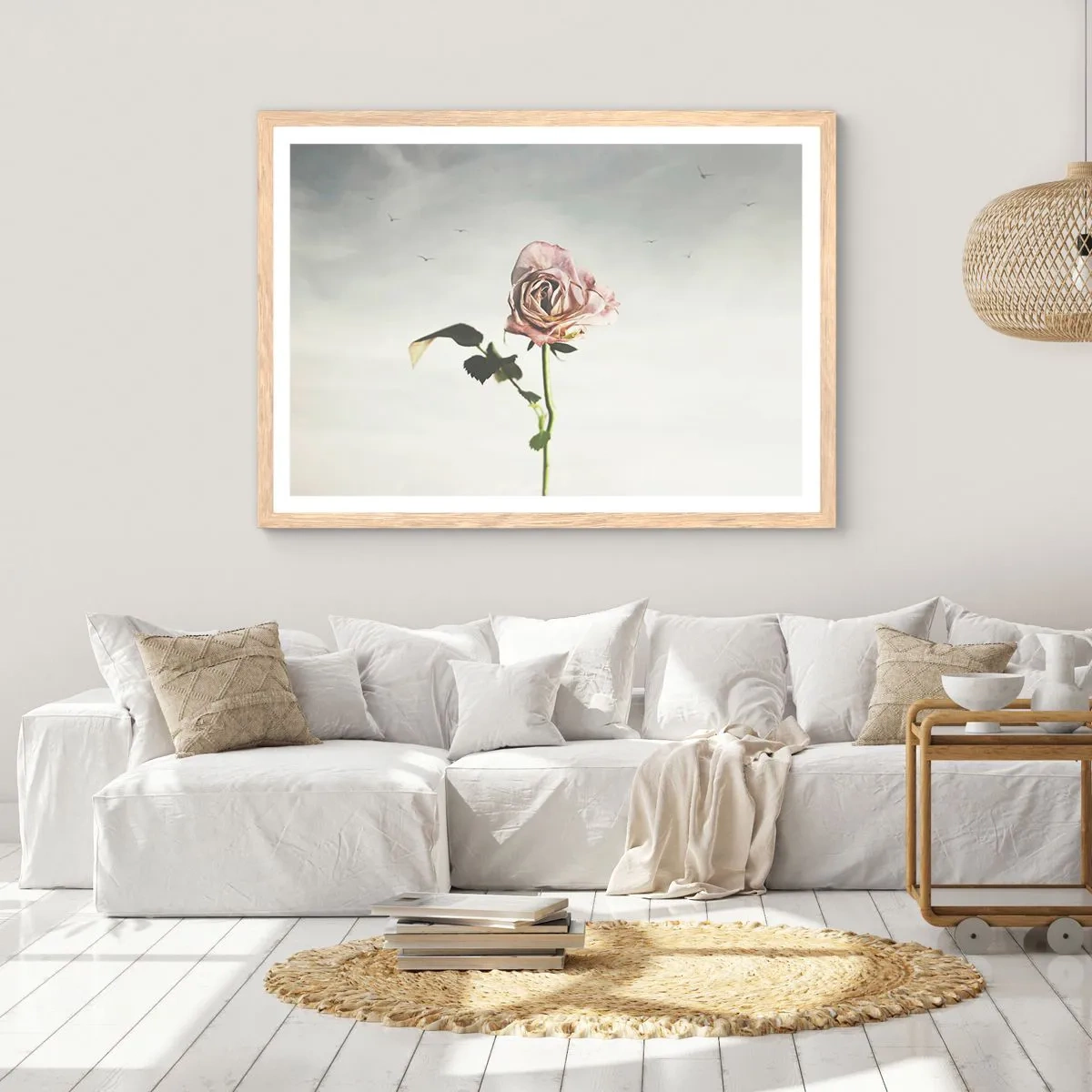 Plakát v rámu světlý dub - Vítání jara - 91x61 cm