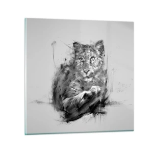 Obraz na skle - Ano, pozorně poslouchám - 40x40 cm