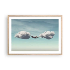 Plakát v rámu světlý dub - Blaženost okamžiku - 70x50 cm