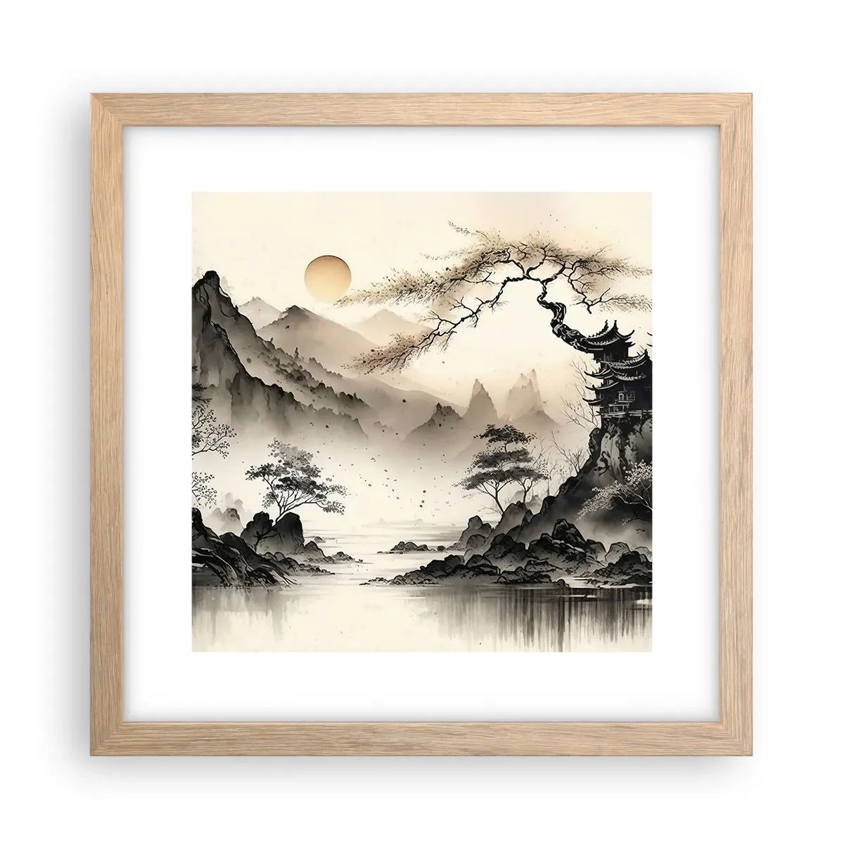 Plakát v rámu světlý dub - Jedinečné kouzlo orientu - 30x30 cm