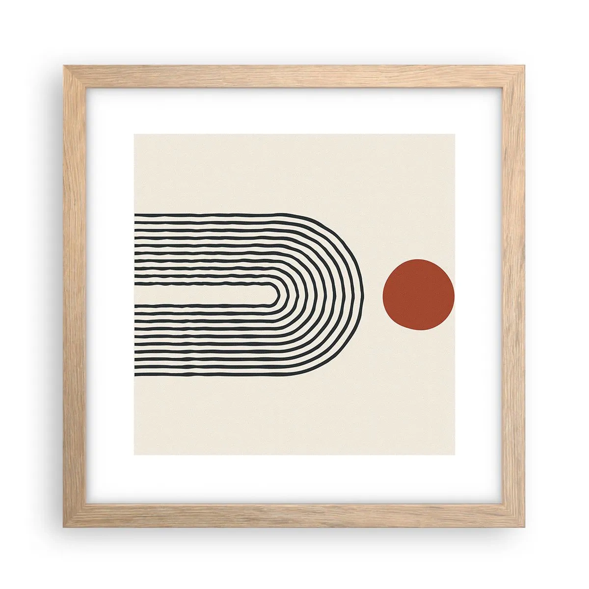 Plakát v rámu světlý dub - Magnetismus tvarů a barev - 30x30 cm