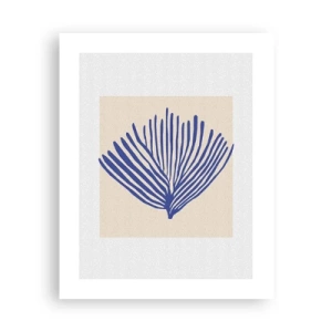 Plakát - Modrý vějíř - 40x50 cm