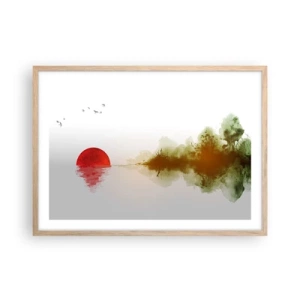 Plakát v rámu světlý dub - Příslib klidu - 70x50 cm